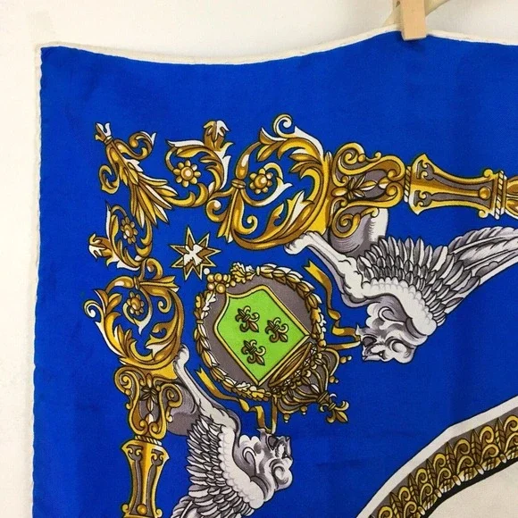 Vintage Echo royal coach silk scarf lion head carriage rare carriage motif - Picture 6 of 11